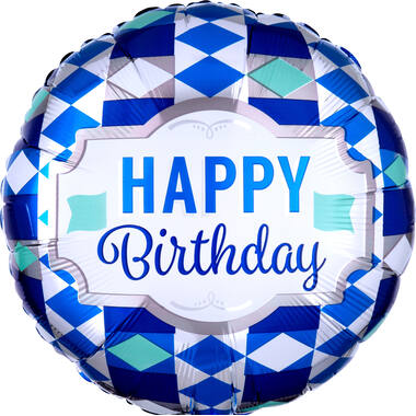 Foil Balloon - "HAPPY Birthday" - Tie Pattern - 45 cm